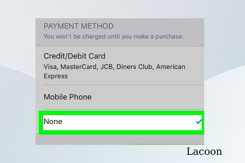Enter a payment method
